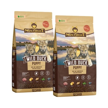 WOLFSBLUT Trockenfutter Hund Junior Wild Duck 2x12.5 kg WOLFSBLUT Trockenfutter Hund Junior Wild Duck 2x12.5 kg