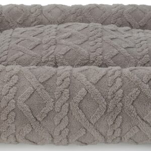 AniOne Bett Fashion M, ein schickes graues Hundebett mit Chevron-Muster.
