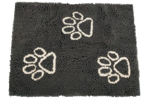 Eine Clean Paws Schmutzfangmatte mit Pfotenabdrücken, entworfen für Clean Paws.